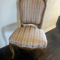 Solid Wood Accent Chair / Peach Fabric