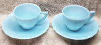 Vintage 1940's Pyrex Cup and Saucer in Robin Egg Blue