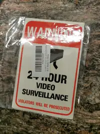 water proof 24 hour surveillance sticker's