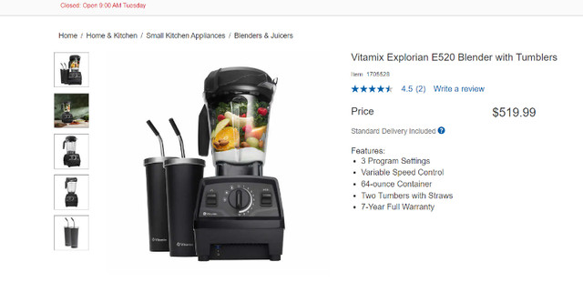 brand new in box Vitamix Explorian E520 Blender with Tumblers | Processors,  Blenders & Juicers | City of Toronto | Kijiji