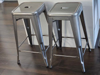 2 x Metal Counter Height Stools