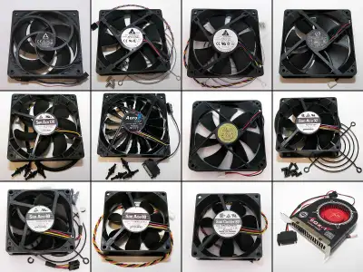 Lot of 12 computer fans, View more