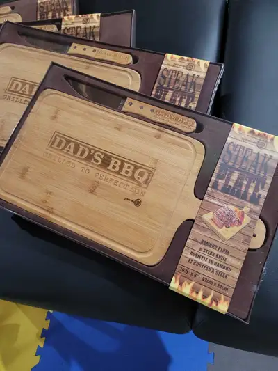 dad's bbq steak server with steak knife, View more