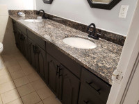 Quartz Counter Top and Vanity Cabinets 