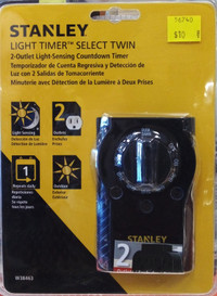 *NEW* Stanley Select Twin 2-Outlet Light Sensing Countdown Timer