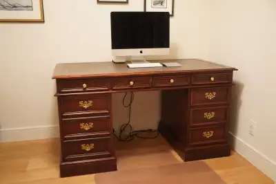 Solid Cherry Executive Desk, View more