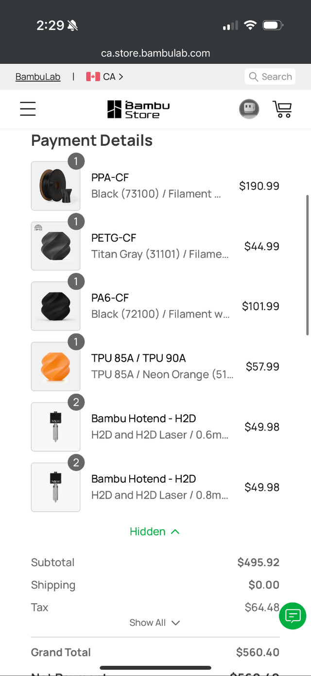 BRAND NEW Bambu Lab H2D 3D printer + AMS + Filament and Hot End64291501136643122