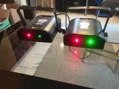 American DJ Galaxian Green & Red Multi Beam Laser w/3D Gyration, View more