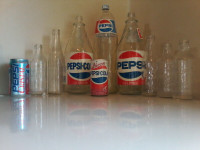 Vtg PEPSI bottles&cans in good clean condition 1940-1991