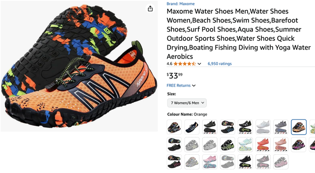 NEW Women's Size 7 Men's Size 6 Beach Water Sports Shoes in Women's - Shoes in Edmonton - Image 5