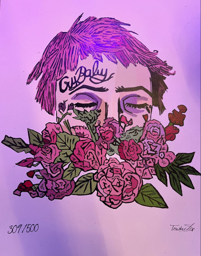 Lil Peep Roses Print in Arts & Collectibles in Oshawa / Durham Region