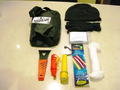 This is a Winter Life Saving Safety Kit that every vehicle should have accessible inside. In the eve...