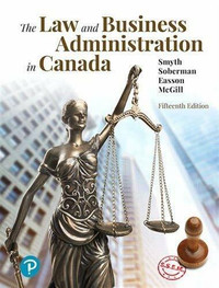 Law and Business Administration in Canada 15th  9780134841298