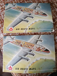Extremely Rare pair of 1950's TCA Air Route Maps Booklets