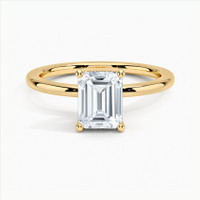 1.30 Carat Emerald Excellent Cut Lab Diamond Hidden Halo Ring
