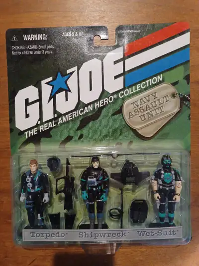 Navy Assault Unit GIJoe 3 Figure set from 1998 MOC, View more