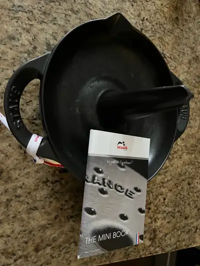 Staub black cast iron vertical chicken roaster - almost like new, View more