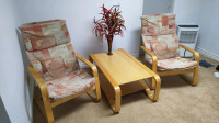 Armchairs and coffee table set