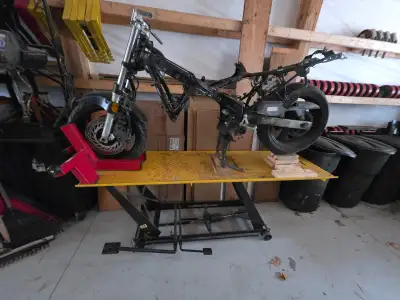 1000 lbs Motorcycle Lift Table With Drop Door Hydraulic Power, View more