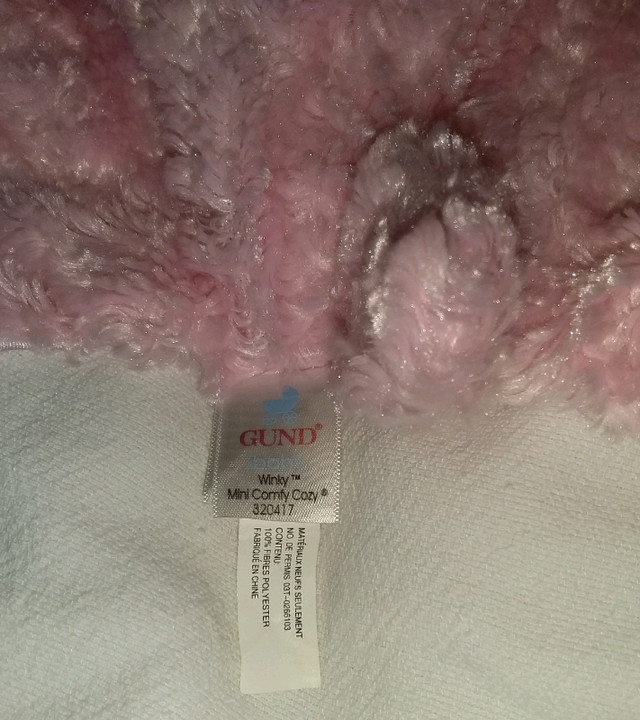 GUND Baby WINKY Pink Lamb/Sheep Mini Comfy Cozy Security Blanket in Toys in Truro - Image 4
