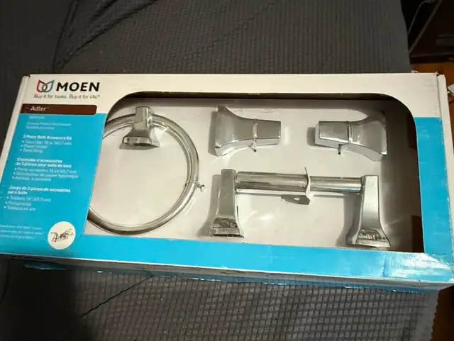 NEW: Moen  Adler Spring Loaded Paper Holder Bar/Towel Ring, in Bathwares in Ottawa - Image 6