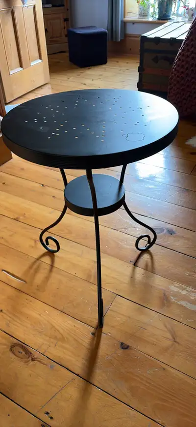 IKEA black round metal side table, View more