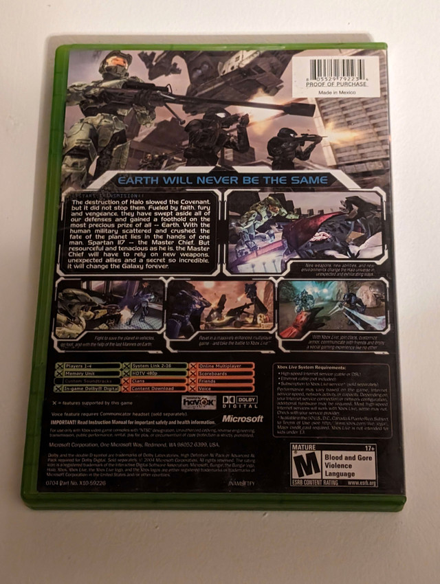 Halo 2 (Xbox) (No Manual) (Used) in Older Generation in Kitchener / Waterloo - Image 2