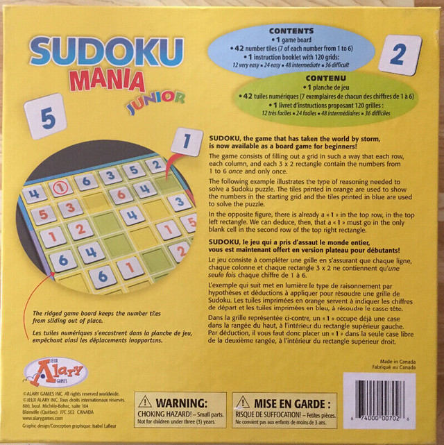 Sudoku mania junior dans Jouets et jeux  à Trois-Rivières - Image 3