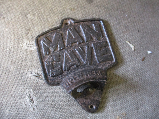 CAST IRON MANCAVE - DAD'S GARAGE WALLMOUNT BOTTLE OPENERS $20 EA in Arts & Collectibles in Winnipeg - Image 2
