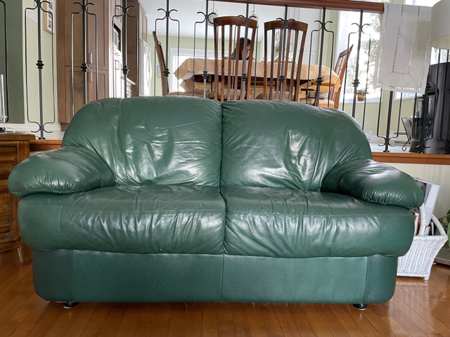 2 causeuses (250$ chacune) en cuir véritable ( love seat)  dans Sofas et futons  à Longueuil/Rive Sud