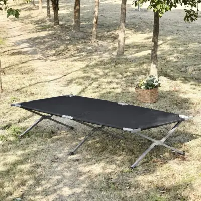 Folding Camping Cot Portable Outdoor Sleeping Bed w/ Carrying Bag Black Features: • Great for campin...