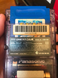 Gameboy Colour (Purple Transparent) Pokémon Blue original game