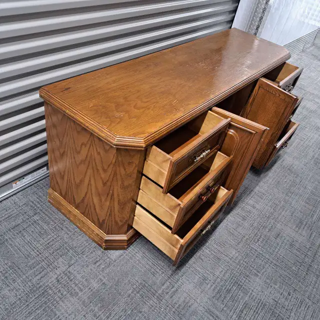 Solid Wood Tudor-Style Storage Cabinet / Credenza – 72" in Hutches & Display Cabinets in City of Toronto - Image 5
