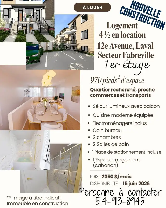 Location Condo à Laval