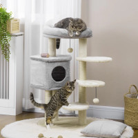 PawHut 37" Cat Tree for Indoor Cats, Cat Tower, Kitty Activity C