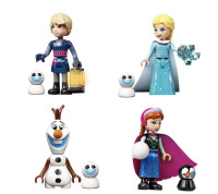 Set of 4 Custom FROZEN Elsa Anna Olaf Sven Mini Brick Figures 
