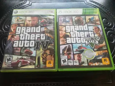 Xbox 360 Grand Theft Auto IV + GTA V Bundle CIB with maps, View more