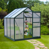 6.2' x 6.3' x 6.6' Clear Polycarbonate Greenhouse Large Walk-In 