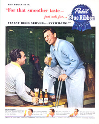 1950 full page vintage ad for Pabst Beer, Ben Hogan