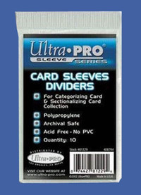 Ultra Pro … WHITE CARD  DIVIDERS … package of 10 … (12=$85.00)