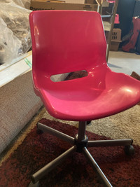 Pink roller desk chair