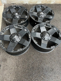 Set of 4 XD Rockstar 22x9.5 +12 5X127 or 5X139.7MM alloy wheels