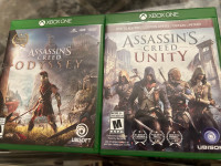 Assassins Creed Unity and Odyssey games 