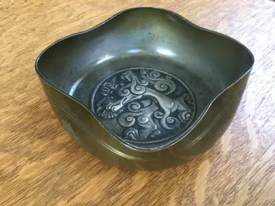 Dutch Arts & Crafts Pewter Ashtray by Chris der Hoef, 1933, View more