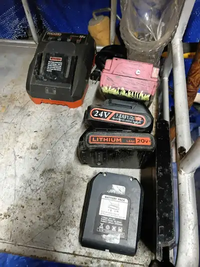 Ridgid and Various Power Tool Batteries and Charger, View more