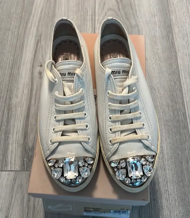 Miu Miu Crystal White Sneaker62863728202242121