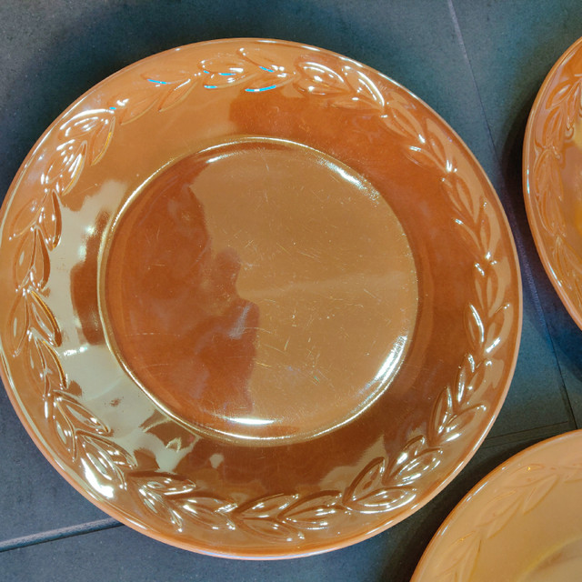 Vintage Fire King Peach Lusterware 9" Plates & 7.5" Bowls Luster in Kitchen & Dining Wares in Hamilton - Image 3