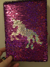 Sequined Unicorn Lined Journal