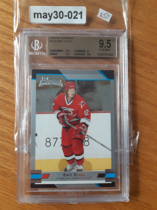 2003-04 BOWMAN CHROME ERIC STAAL RC BGS GEM Mint 9.5  ROOKIE 120 in Arts & Collectibles in St. Catharines