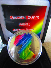 2022 WALKING LIBERTY RAINBOW SPACE Color 1oz Eagle Silver Coin
